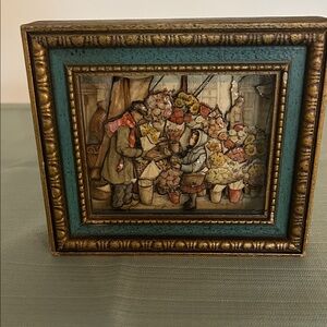 Vintage Anton Pieck “The Flower Stall”Vue de Optique Creation 1970 6.5 x 5.5 in